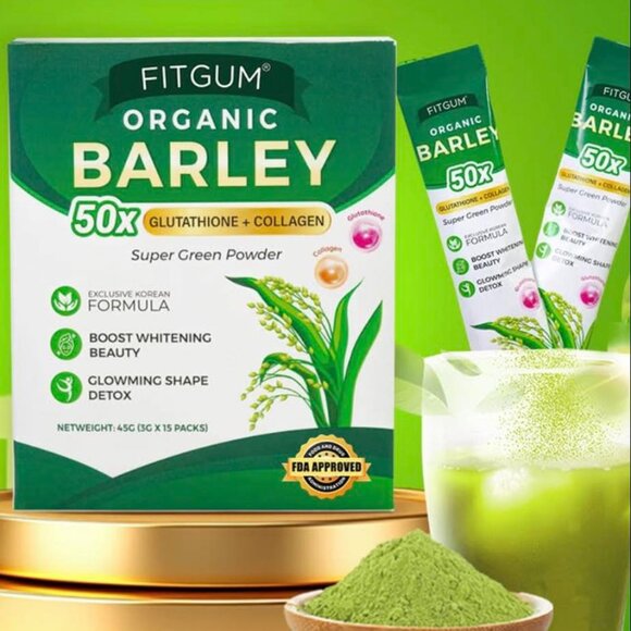 FITGUM Organic Barley Super Green Powder 15 Sachets - Picture 3 of 5